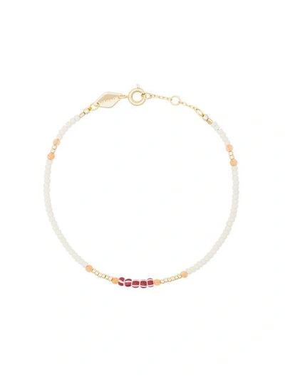 White And Orange Peppy Gold Plated Bracelet