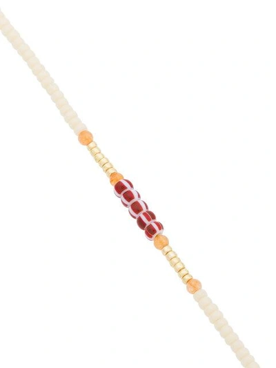 Shop Anni Lu White And Orange Peppy Gold Plated Bracelet