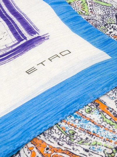Shop Etro Printed Scarf In Multicolour