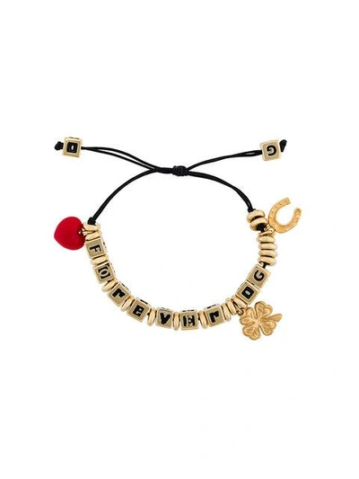 Shop Dolce & Gabbana Forever D&g Beaded Bracelet - Metallic