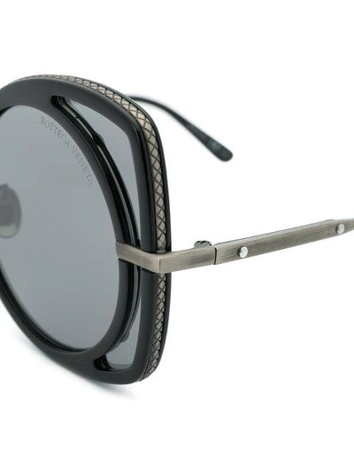 Shop Bottega Veneta Oversized Butterfly-frame Sunglasses In Black