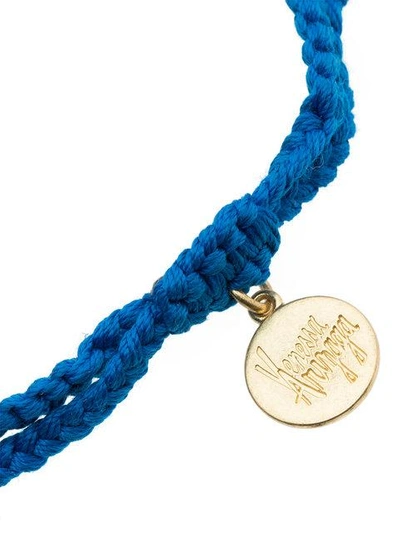 Shop Venessa Arizaga Badass Slogan Bracelet - Blue