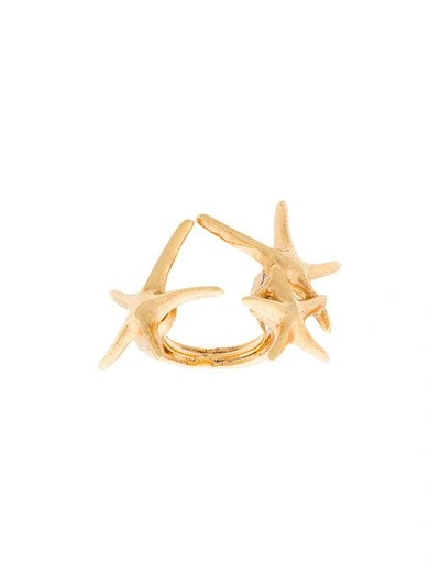 Shop Oscar De La Renta Starfish Ring - Metallic
