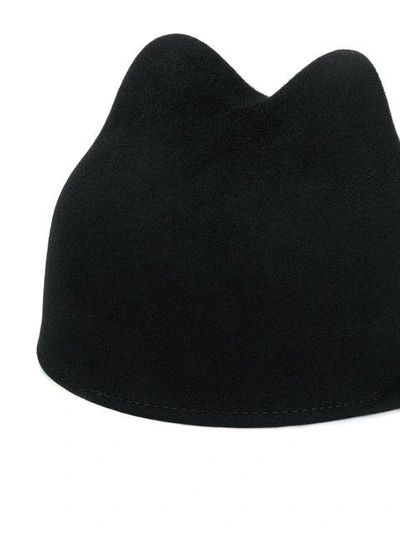 Shop Maison Michel Embellished Cats Ears Cap In Black