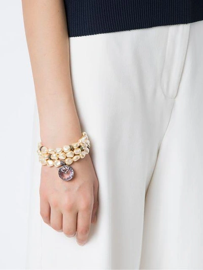 Shop Camila Klein Three Pearl-bracelets Set - Metallisch In Metallic
