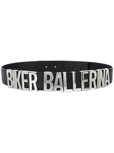 Shop Moschino Biker Ballerina Belt - Black