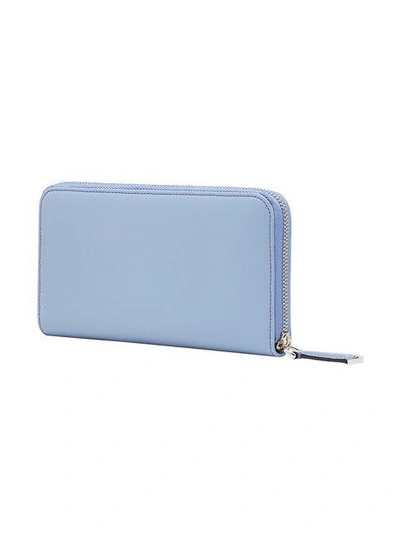 Shop Fendi Stud Embellished Zipped Wallet - Blue