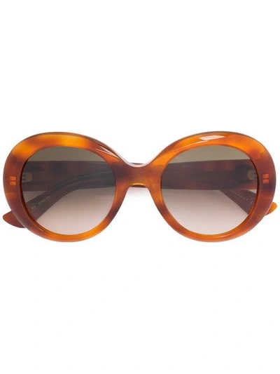 Shop Gucci Eyewear Oversized Round Sunglasses - Brown