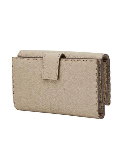 Shop Fendi Billfold Purse In Neutrals