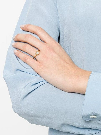 Shop Astley Clarke Mother Of Pearl Floris Ring In Metallic