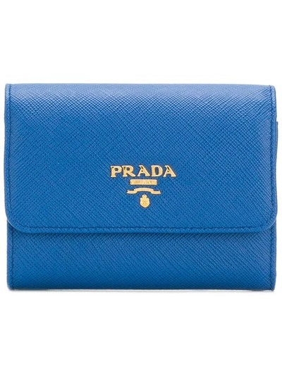 Shop Prada Logo Plaque Wallet