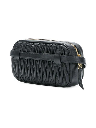 Shop Miu Miu Matelassé Leather Belt Bag - Black