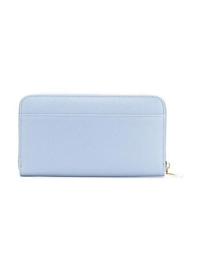 Shop Dolce & Gabbana Logo Zip-around Wallet In Blue