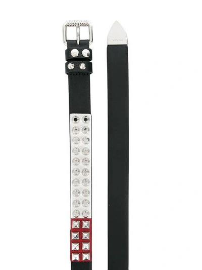 Shop Prada Studded Style Belt In Black