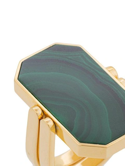 Shop Julia Davidian Double-sided Octagon Ring In Green