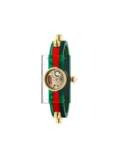 Shop Gucci Vintage Web 24x40mm Watch In Green
