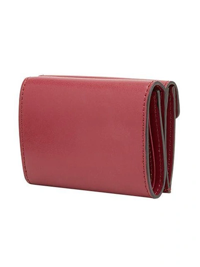 Shop Fendi Foldover Logo Wallet - Red