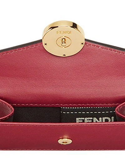 Shop Fendi Foldover Logo Wallet - Red
