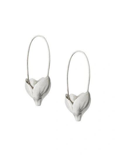 Shop Pamela Love Small Lotus Earrings - Metallic