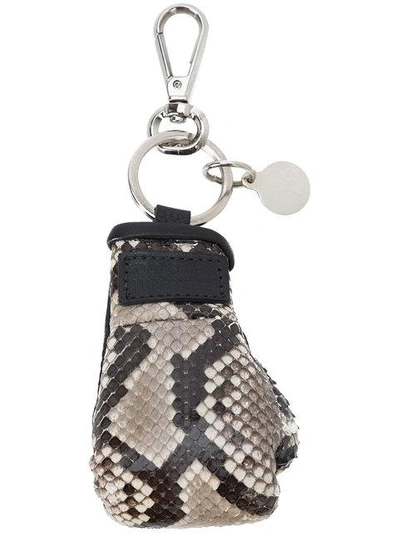 Shop Elisabeth Weinstock Mini Manila Boxing Glove Keychain - Black