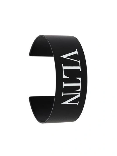 Shop Valentino Vltn Cuff Bracelet In Black