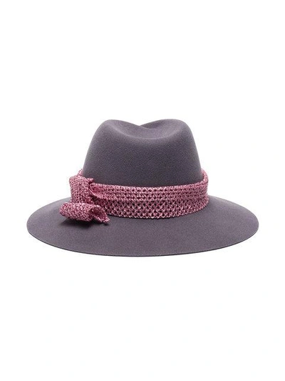 Shop Maison Michel Grey Virginie Wool Felt Hat