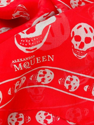 Shop Alexander Mcqueen Skull Scarf - Red