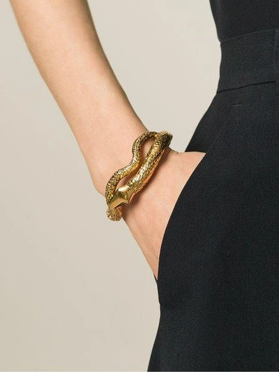 Shop Aurelie Bidermann 'tao' Snake Bracelet - Metallic