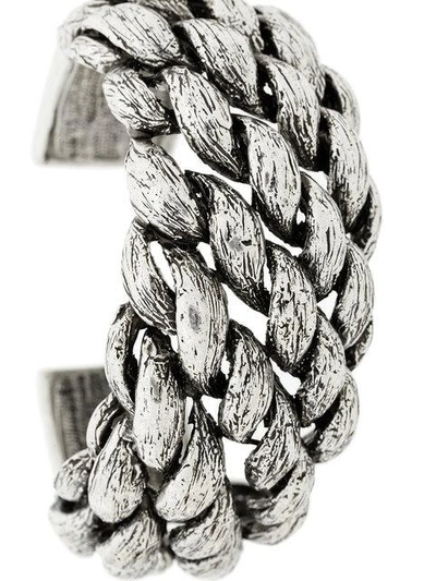 Shop Saint Laurent Marrakech Cuff Bracelet In Metallic