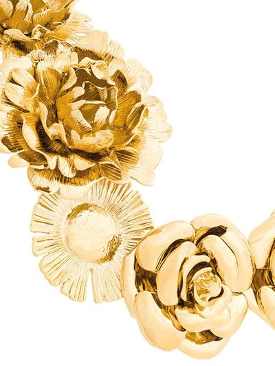 Shop Aurelie Bidermann Selena Statement Flower Necklace In Metallic