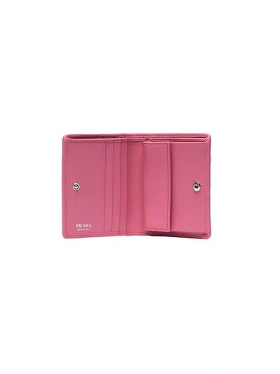 Shop Prada Pink Leather French Wallet