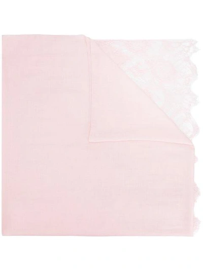 Shop Valentino Lace Panel Scarf In Pink