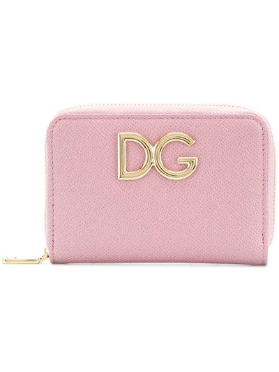 Shop Dolce & Gabbana Small Zip Around Wallet - Pink