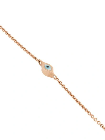Shop Sydney Evan 14kt Rose Gold Multi Mini Evil Eye Diamonds Layer Necklace In Metallic