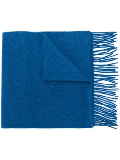 Shop N•peal Fringed Woven Scarf In Blue