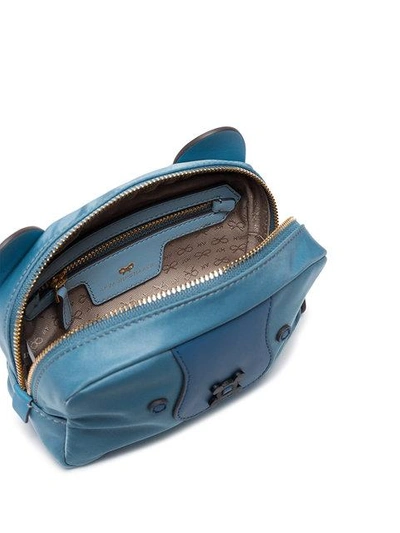 Shop Anya Hindmarch Blue Husky Leather Make Up Pouch