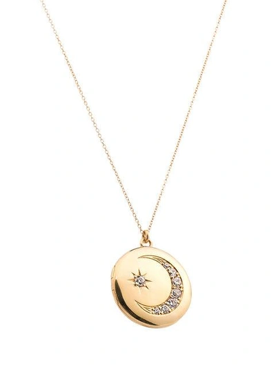 Shop Sasha Samuel Heather Circular Gold-plated Locket Necklace In Metallic