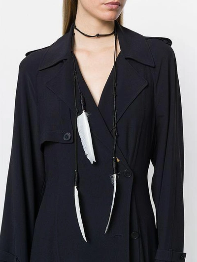 Shop Ann Demeulemeester Hanging Feather Necklace
