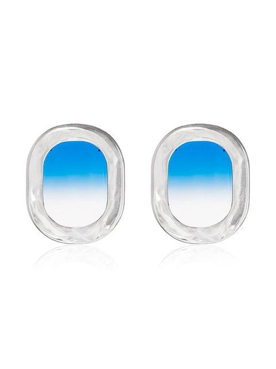 Shop All Blues Blue 925 Sterling Silver Airplane Window Earrings - Metallic