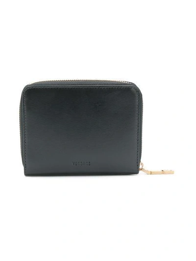 Shop Versace Medusa Zipped Wallet In Black