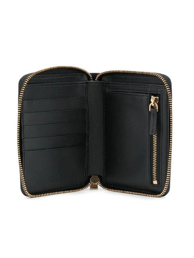 Shop Versace Medusa Zipped Wallet In Black