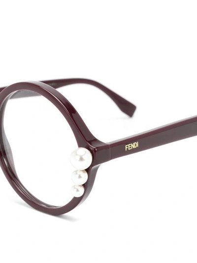 Shop Fendi Round Glasses In Pink