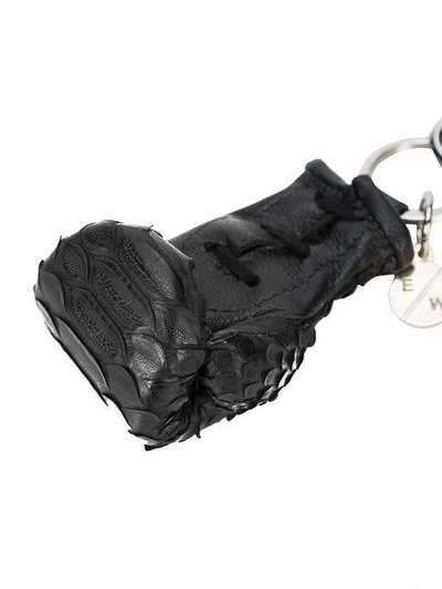 Shop Elisabeth Weinstock Mini Manila Boxing Glove Keychain - Black