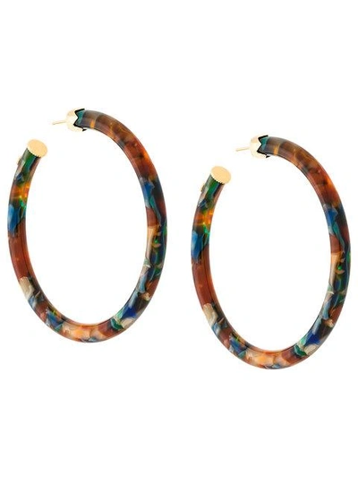 Shop Gas Bijoux Caftan Hoop Earrings In Multicolour