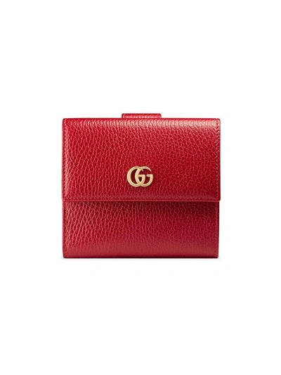 Shop Gucci French Flap Wallet In Red