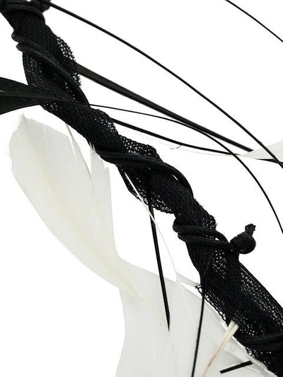 Shop Ann Demeulemeester Feather Necklace In Black
