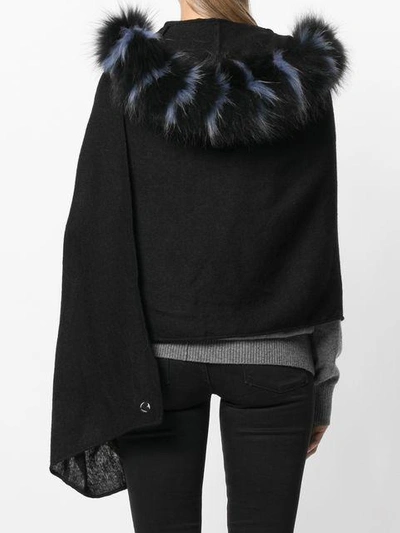 Shop Charlotte Simone Fur Collar Asymmetric Scarf - Black