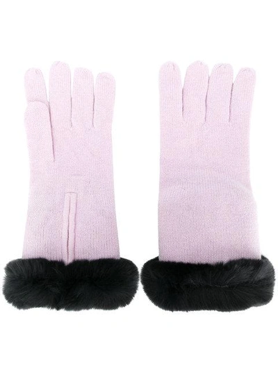 Shop N•peal Handschuhe Mit Pelzbesatz In Pink