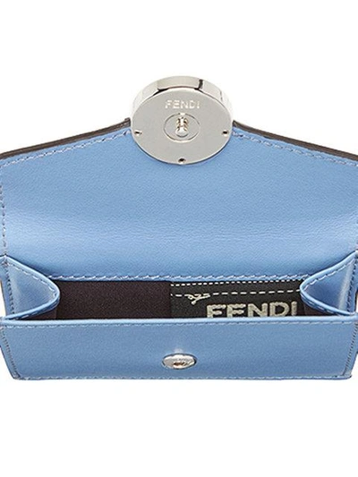 Shop Fendi Micro Trifold Wallet - Blue