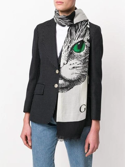 Shop Gucci Schal Mit Mystic-cat-motiv - Weiss In White